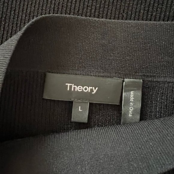 Theory Ribbed Pencil Skirt in Crepe Knit, Size L, Black - Picture 7 of 7